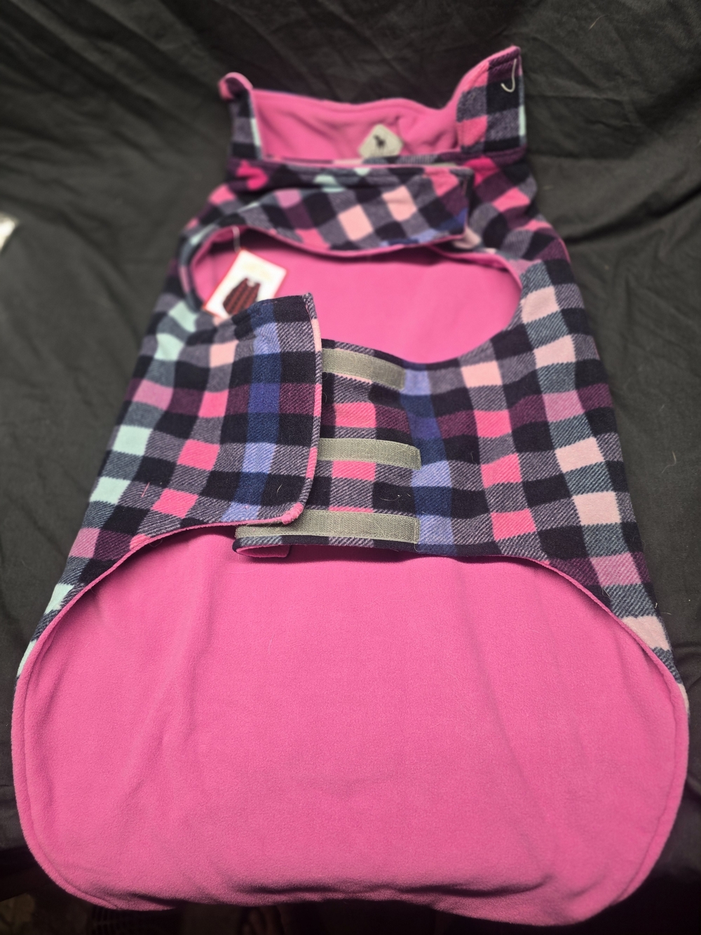 Worthy Dog Reversable Fleece Jacket Large Purple/Pink